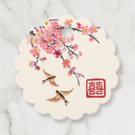 中国の絵を描墨花結婚鳥 フェイバータグ