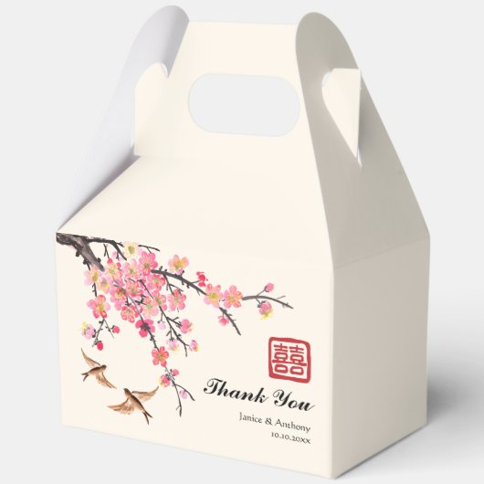 中国の絵を描墨花結婚鳥 フェイバーボックス (裏面)