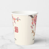中国の絵を描墨花結婚鳥 紙コップ (右)