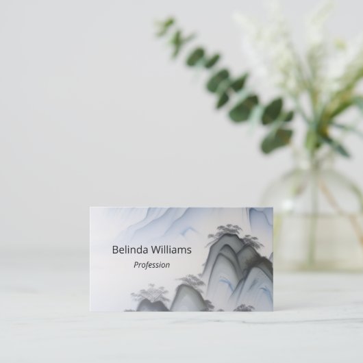 中国の絵画の青い山 名刺 (スタンド正面)