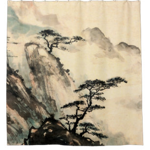 中国の絵画中国の,絵画,日本 シャワーカーテン