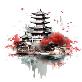 中国の絵画景 iPhone 11 ケース