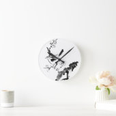 中国の絵画梅 ラウンド壁時計 (ホーム)