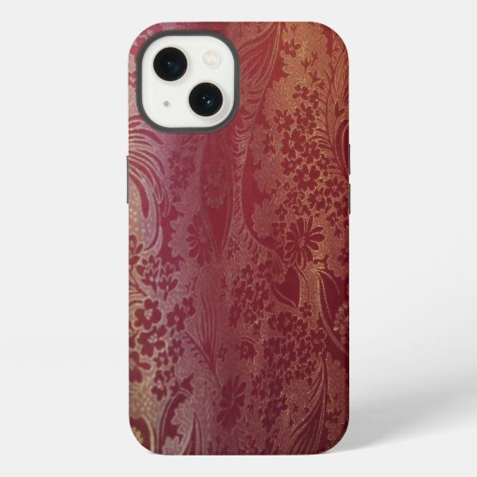 中国の織物 ピンク iPhoneケース (裏面)