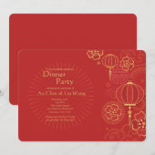 中国の背景　記念パーティー招待状 招待状 (正面/裏面)