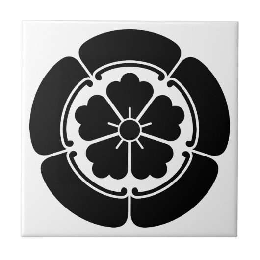 中国の花を五花 タイル (正面)