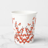 中国の茶結婚湯さくらんぼ咲カスタムき 紙コップ (右)