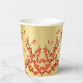 中国の茶結婚湯さくらんぼ咲カスタムき 紙コップ (右)