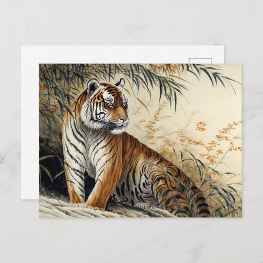 中国の虎を描く ポストカード (正面/裏面)