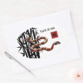 中国の蛇の年 楕円形シール (封筒)