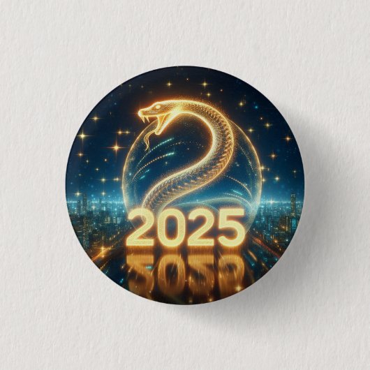 中国の蛇の年 缶バッジ (正面)