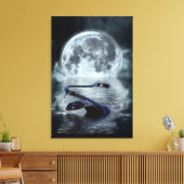 中国の蛇の水蛇の黒蛇 キャンバスプリント (インサイチュ (リビング))