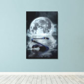 中国の蛇の水蛇の黒蛇 キャンバスプリント (インサイチュ (ウッドフロア))