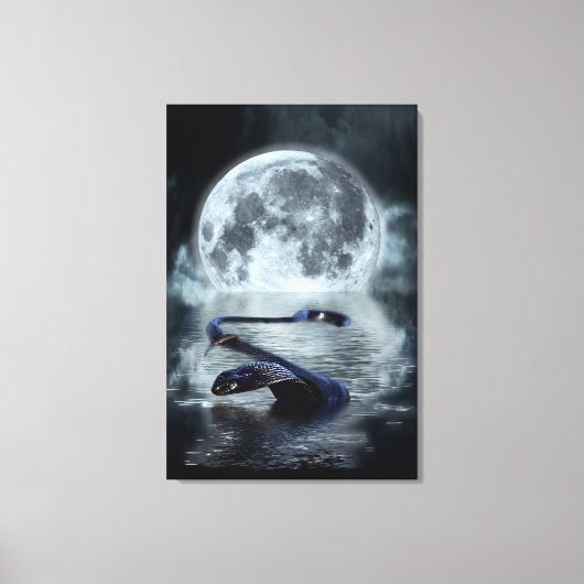 中国の蛇の水蛇の黒蛇 キャンバスプリント (正面)
