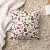 中国の記号パターン クッション (ブランケット)