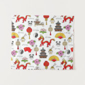 中国の記号パターン タペストリー (正面(横))