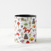 中国の記号パターン マグカップ (中央)