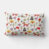 中国の記号パターン ランバークッション (裏面)