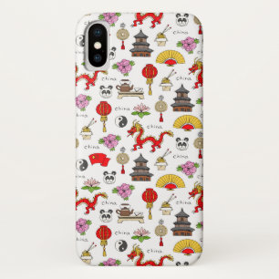 中国の記号パターン iPhone X ケース