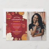 中国の誕生日フォトパーティーレストランテイク遠くに 招待状