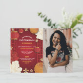 中国の誕生日フォトパーティーレストランテイク遠くに 招待状 (スタンド正面)