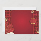 中国の誕生日フォトパーティーレストランテイク遠くに 招待状 (裏面)