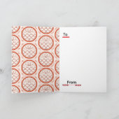 中国の貨幣パターンのグリーティング カード (内部)