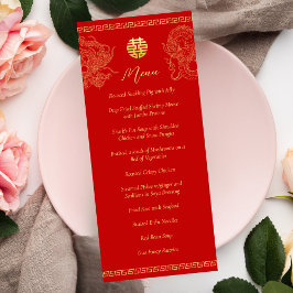 中国の赤い結婚式ドラゴン+フェニックス宴会 メニュー