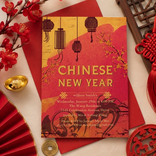 中国の赤い金 おめでたい蛇の年を迎えよう シーズンカード