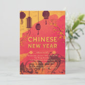 中国の赤と金の幸せな蛇の新年 シーズンカード (スタンド正面)