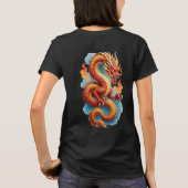 中国の赤龍の激しいイラスト-67561 Tシャツ (裏面)