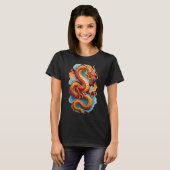 中国の赤龍の激しいイラスト-67561 Tシャツ (正面フル)