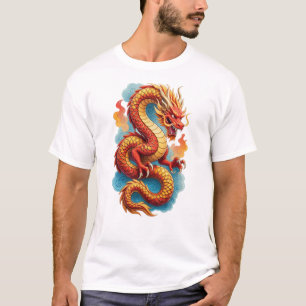 中国の赤龍の激しいイラスト-67561 Tシャツ