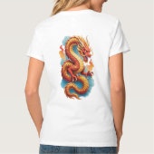 中国の赤龍の激しいイラスト-67561 Tシャツ (裏面)