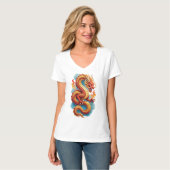 中国の赤龍の激しいイラスト-67561 Tシャツ (正面フル)