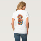 中国の赤龍の激しいイラスト-67561 Tシャツ (裏面フル)