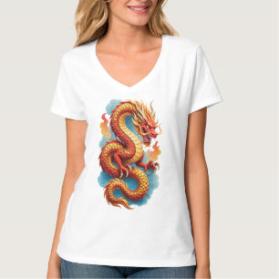 中国の赤龍の激しいイラスト-67561 Tシャツ