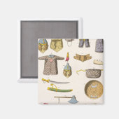 中国の軍隊の腕と衣服、イラストレーション マグネット (正面/裏面)