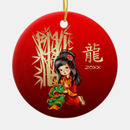 中国の辰年カスタム年 セラミックオーナメント