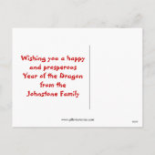 中国の辰年新年 シーズンポストカード (裏面)