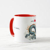 中国の辰年 |カスタム年と名前 マグカップ (正面左)