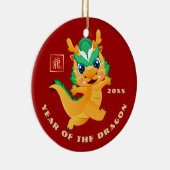 中国の辰年 |カスタム贈答年 セラミックオーナメント (右)