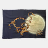 中国の辰年&ムーンアジアタオル キッチンタオル (横)