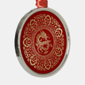 中国の辰年 |赤カスタム金ゴールド メタルオーナメント (右)