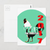 中国の酉年2017年生まれの誕生日ヴィーピー ポストカード (正面/裏面)