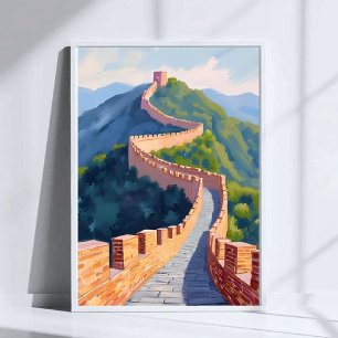 中国の長城 旅行 絵画 ポスター