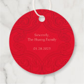 「中国の長寿」誕生日ラベル- RED （任意の年齢） フェイバータグ (裏面)