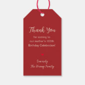 「中国の長寿」誕生日(100歳以上) ギフトタグ (裏面)