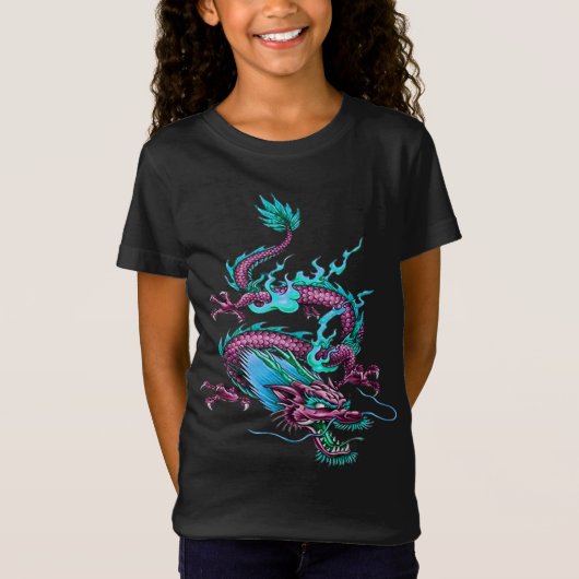 中国の雲竜神話の雨作りクリーチャー Tシャツ (正面)