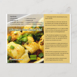 中国の電子レンジ調理魚レシピ葉書 ポストカード